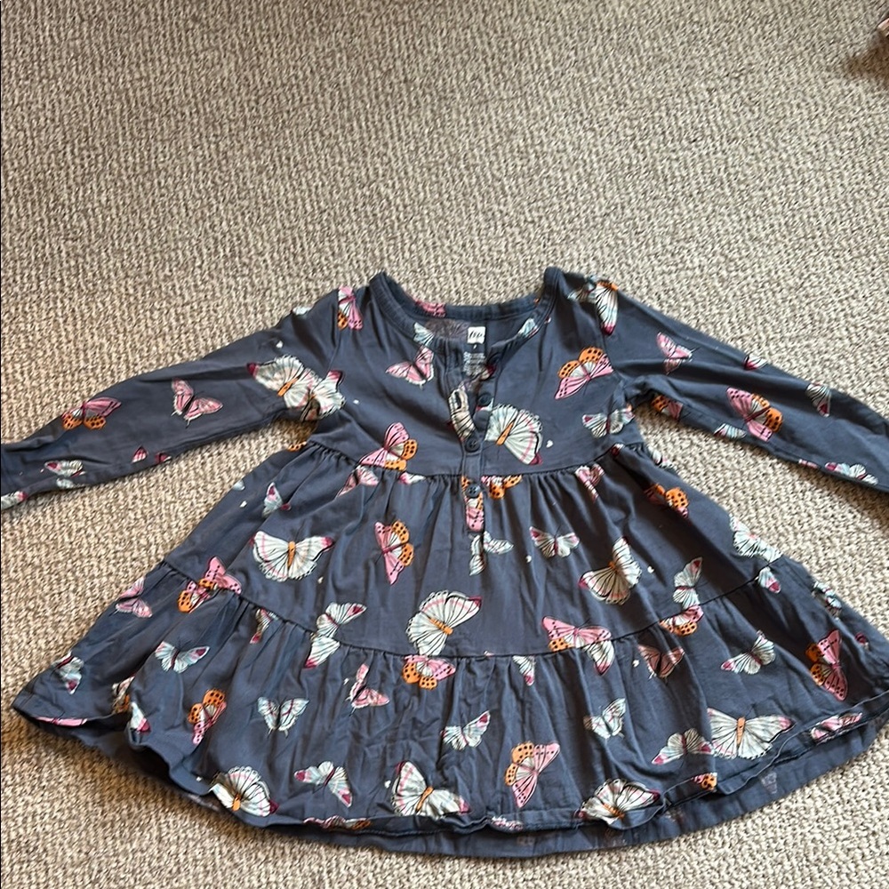 Butterfly Print Kids Tea Collection Dress